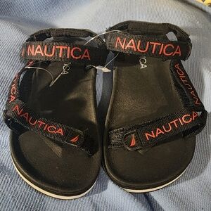 New --Toddler Boys --Nautica Avelino Toddler --Black/Red Velcro Sandal --Size 10